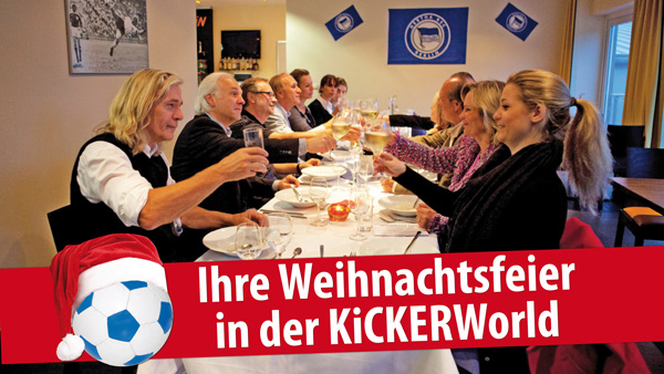 Ihre Fußball-Weihnachtsfeier in der KiCKERWorld Berlin Ihre Fußball-Weihnachtsfeier in der KiCKERWorld Berlin